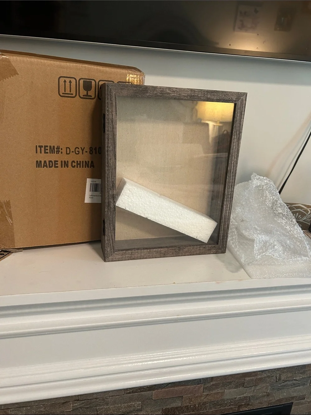 Home Accents Brown Wood Display Frame with Glass Front
